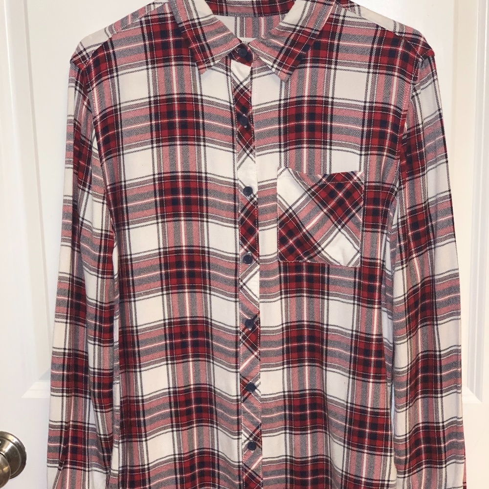 Womens red lightweight flannel (XS)
